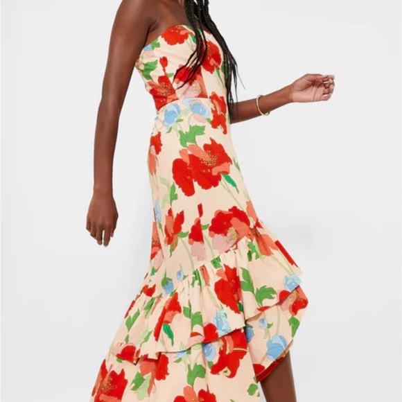 TUCKERNUCK Hyacinth House Red Multi Floral Strapless Malory Dress NWT XL - Picture 3 of 10